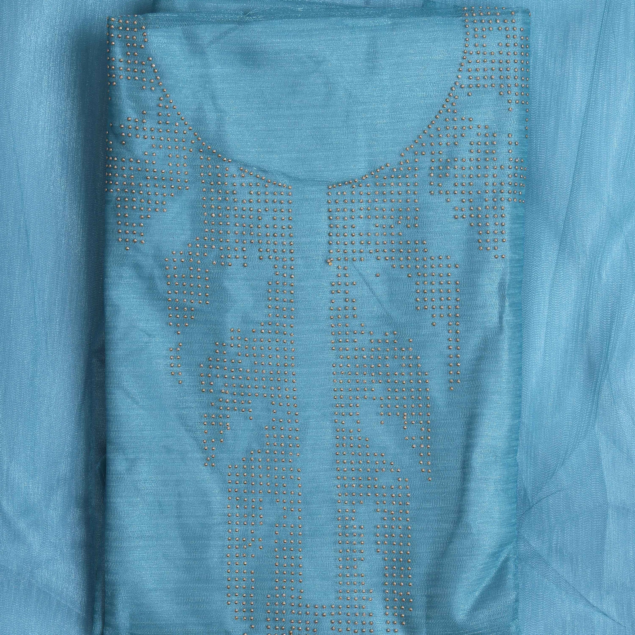 Light Blue Unstitched Salwar Material