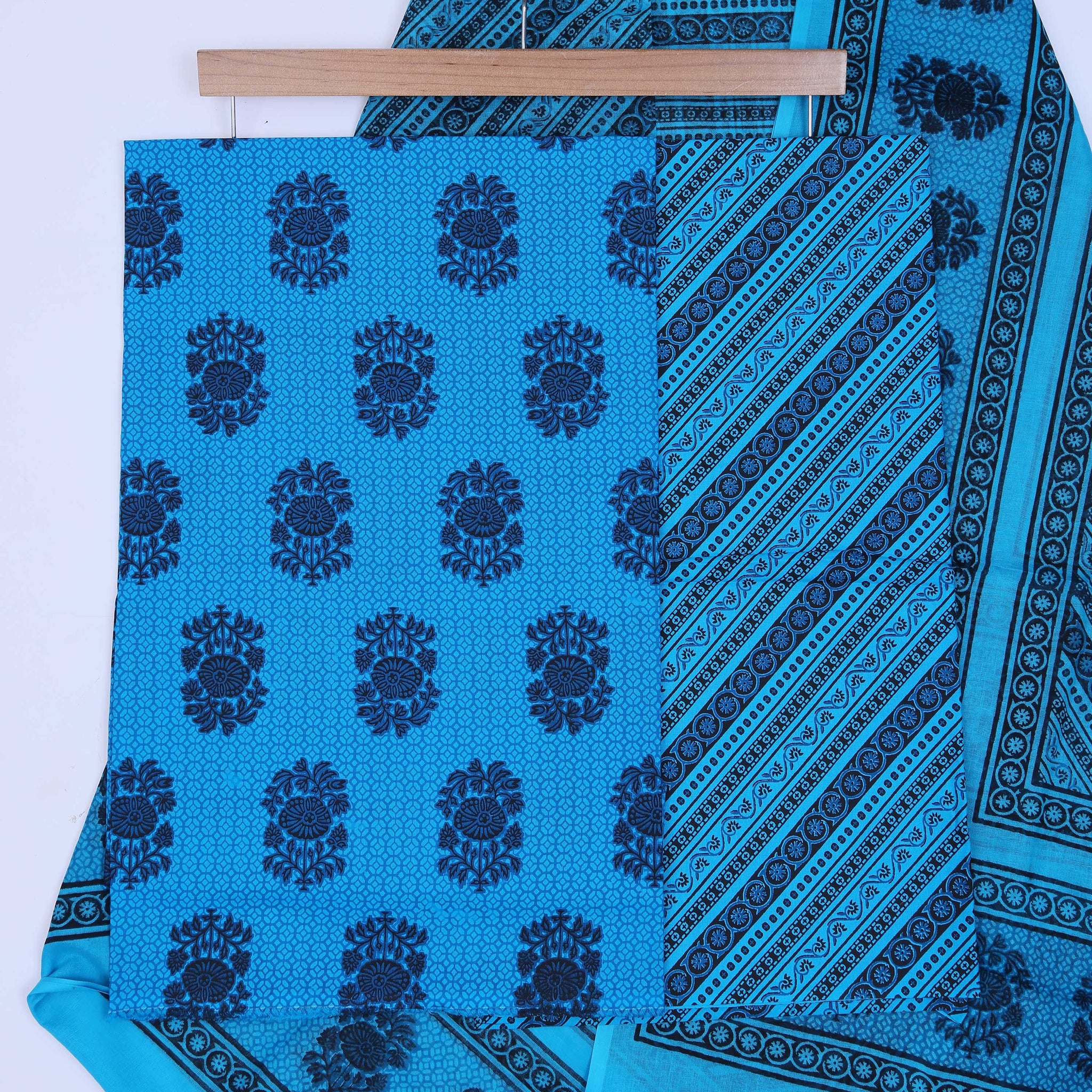 Blue Unstitched Salwar Material