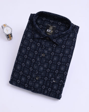 Navy blue colour casual shirt