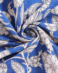  Kalamkari Hand-Block Printed Cotton Saree with Traditional Floral & Paisley Motifs - Close