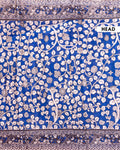 Kalamkari Hand-Block Printed Cotton Saree with Traditional Floral and Paisley Motifs - Blue
