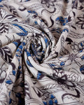 Kalamkari Handblock Print Cotton Saree with Floral & Paisley Border - Close