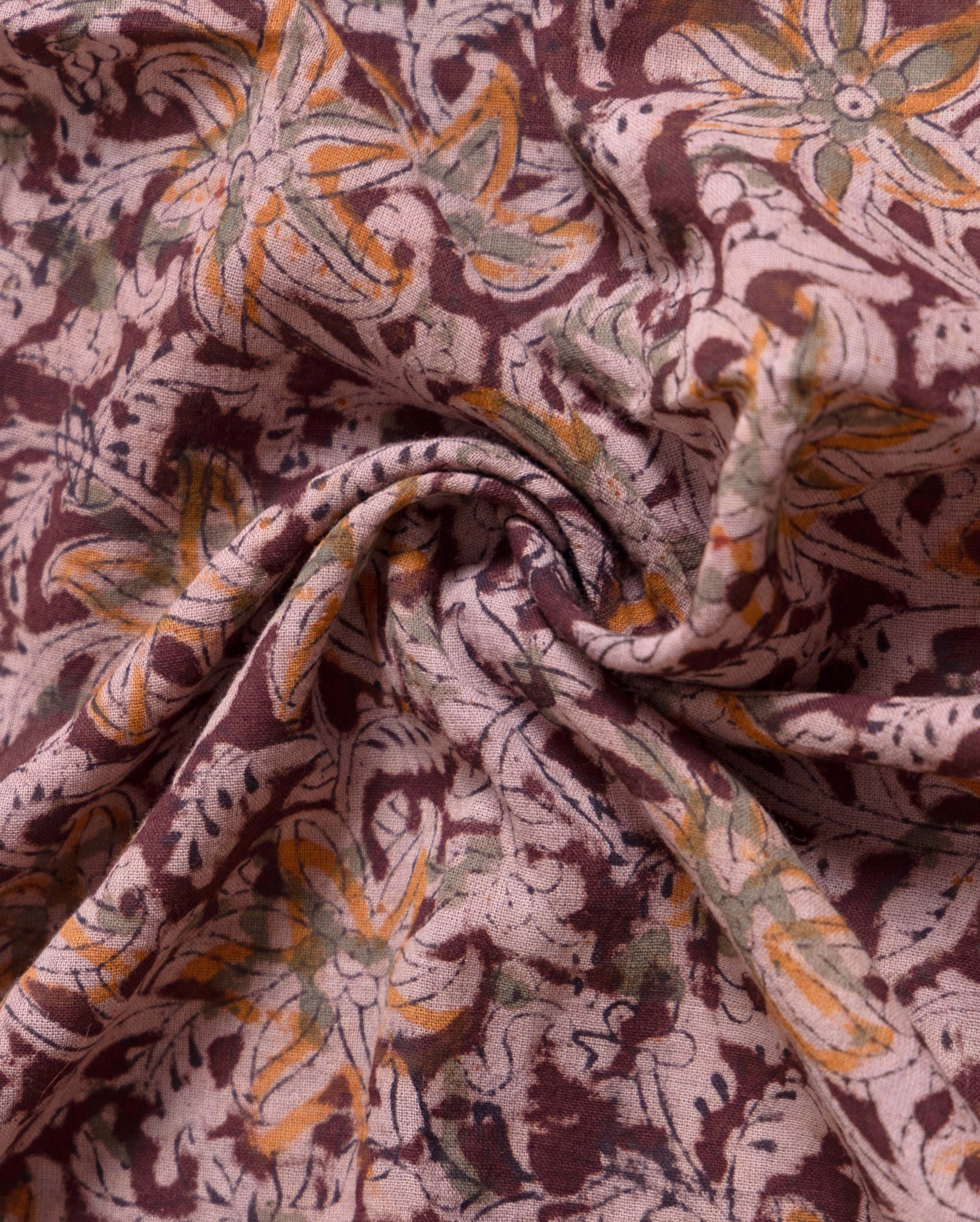 Elegant Kalamkari Women's Cotton Dupatta with Traditional Floral & Paisley Block Prints - Multi