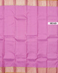 Kanchipuram Pure Silk Saree with Elegant Gold Zari Border & Subtle Butti Weave - Pink-Head