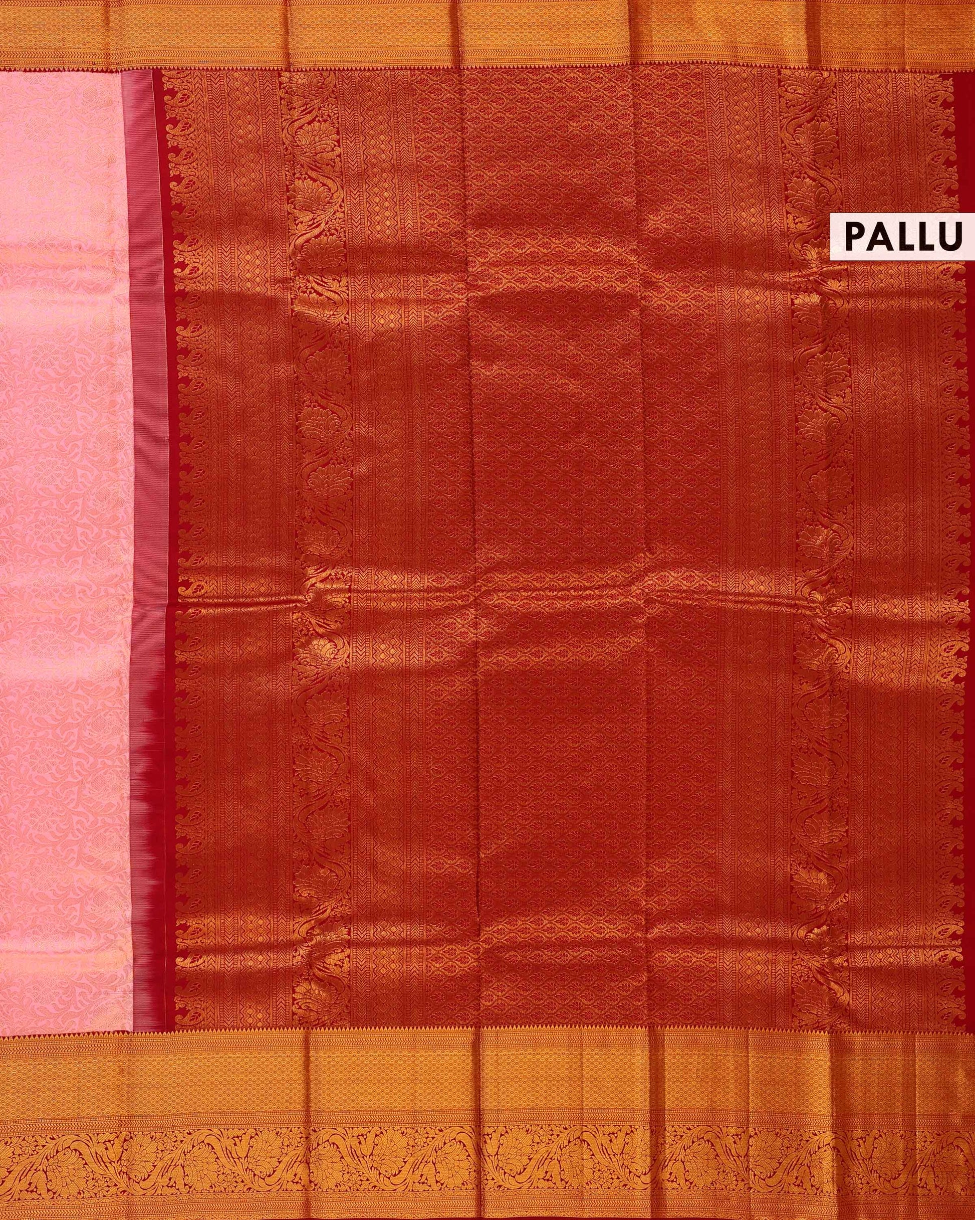 Kanchipuram Pure Silk Saree with Intricate Zari Border and Traditional Motifs - Pallu
