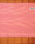 Kanchipuram Pure Silk Saree with Intricate Zari Border and Traditional Motifs - Pink-Head