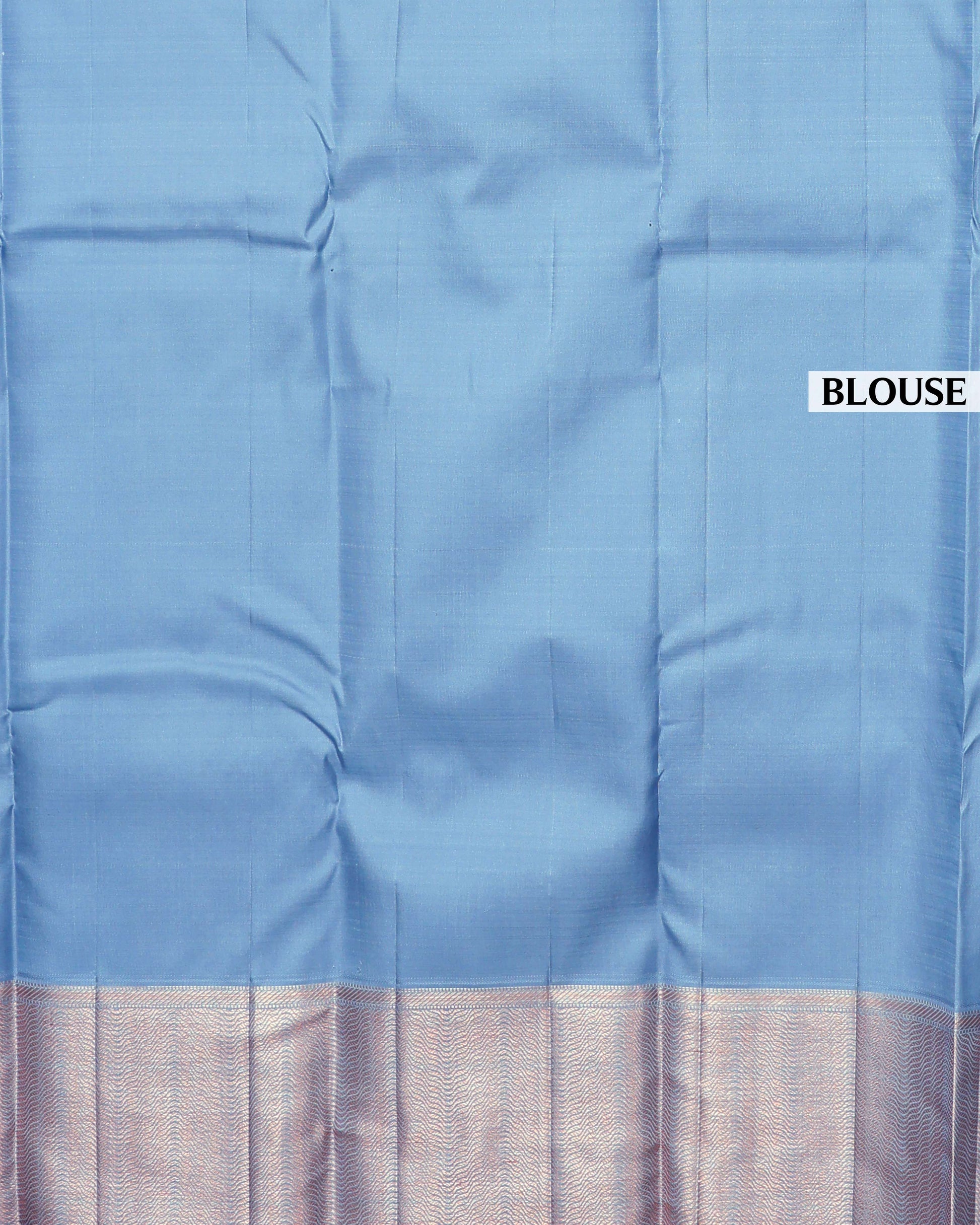 Elegant Kanchipuram Pure Silk Saree with Intricate Zari Weave - Blue-Close Up
