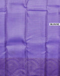 Kanchipuram Pure Silk Saree with Intricate Zari Weave & Traditional Motifs - Purple-Blouse