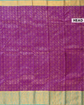 Kanchipuram Pure Silk Saree with Intricate Zari Weaves and Traditional Motifs - Purple-Head