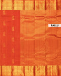 Elegant Kanchipuram Pure Silk Saree with Rich Zari Woven Border and Traditional Temple Motifs - Orange-Pallu