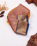 Kanchipuram Pure Silk Handloom Saree with Zari Weave and Traditional Motifs - Purple
