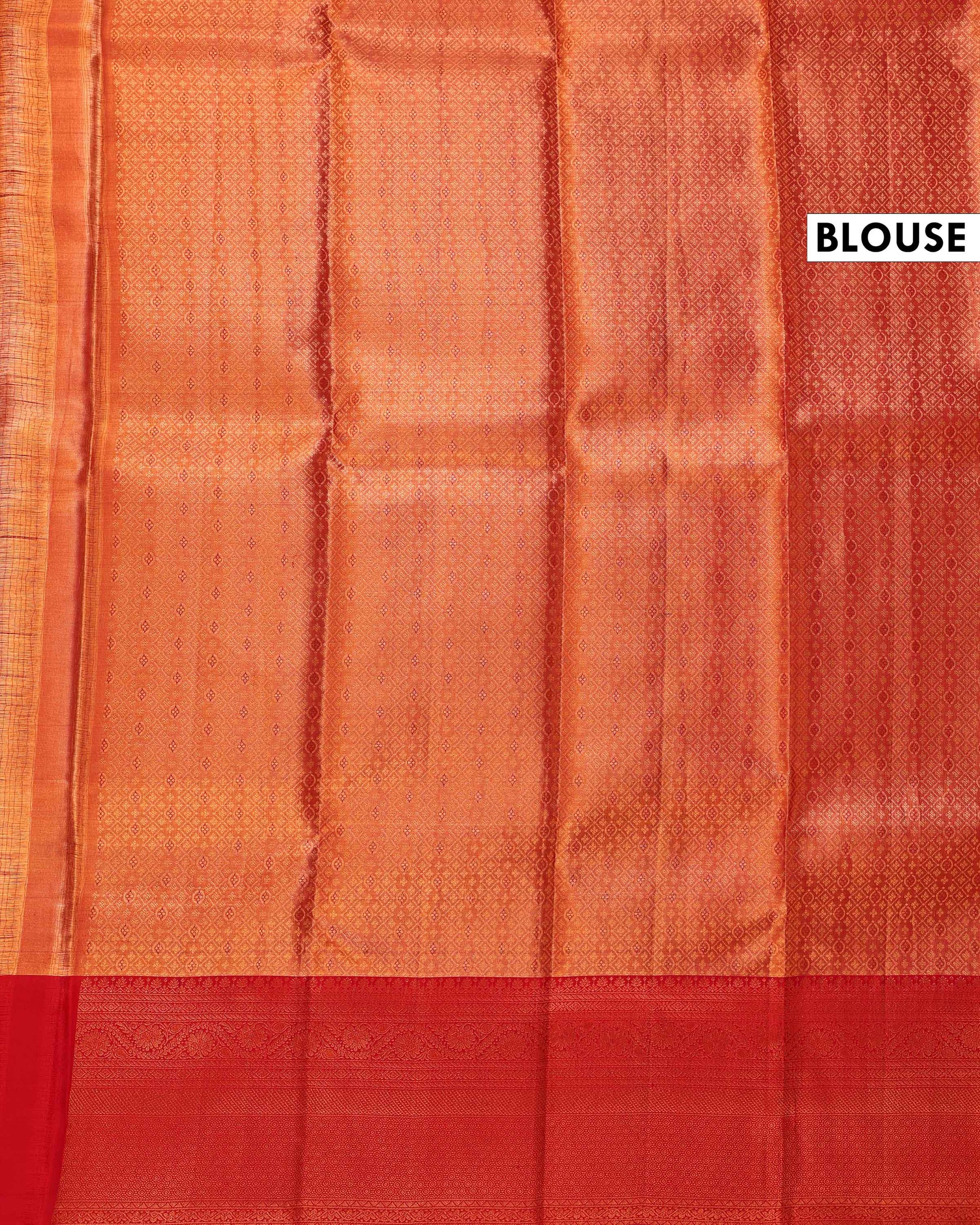 Kanchipuram Tissue Saree with Exquisite Zari Weave and Traditional Motifs -Blouse