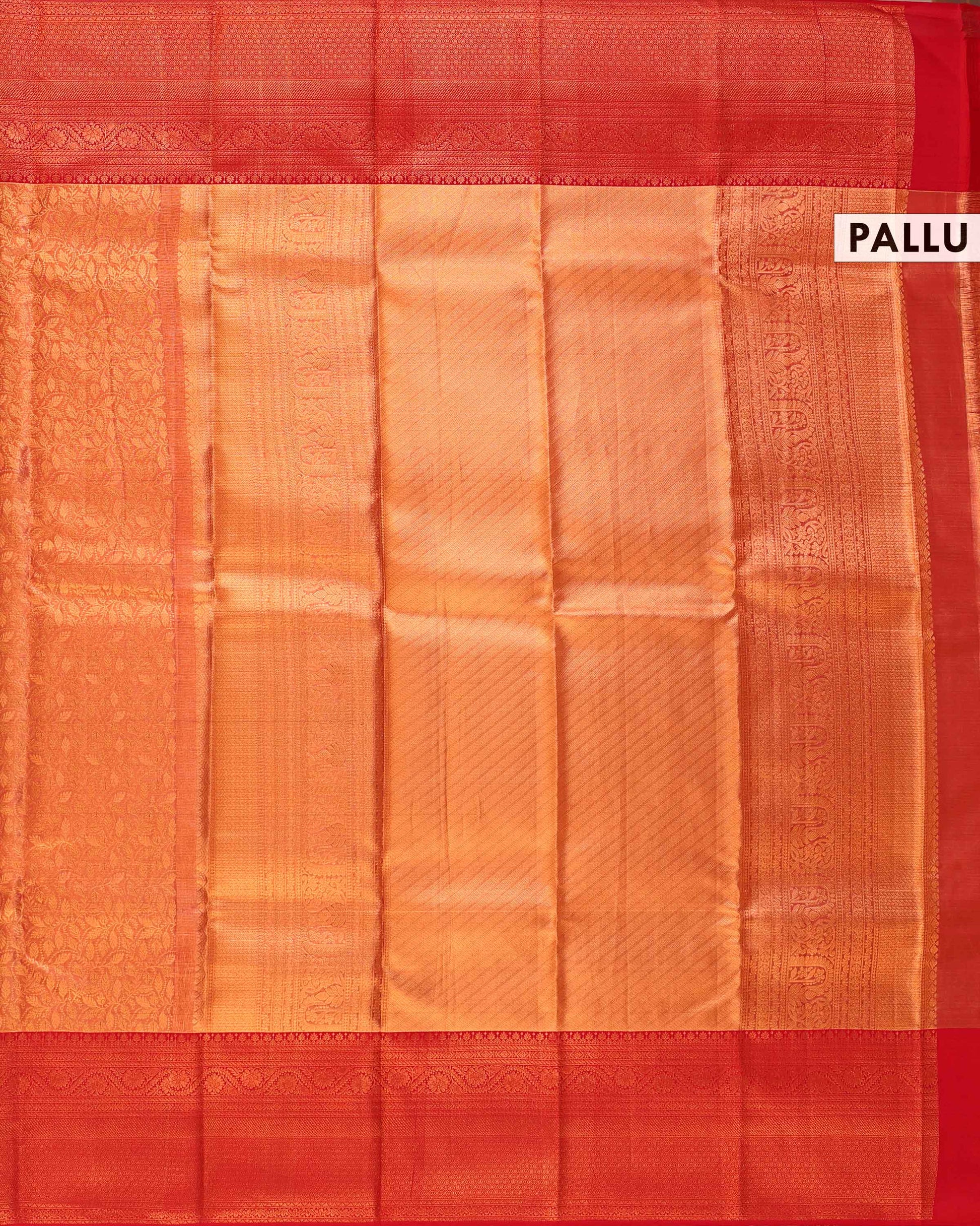 Kanchipuram Tissue Saree with Exquisite Zari Weave and Traditional Motifs -Pallu