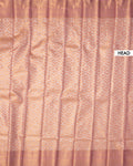 Kanchipuram Tissue Saree with Geometric Zari Weave and Intricate Temple Border - Multi-Head