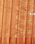 Kanchipuram Tissue Saree with Traditional Zari Weave and Floral Motifs - Pallu