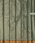 Kanchipuram Tissue Silk Saree with Floral Brocade Weaving and Grand Contrast Zari Border -Green-Blouse
