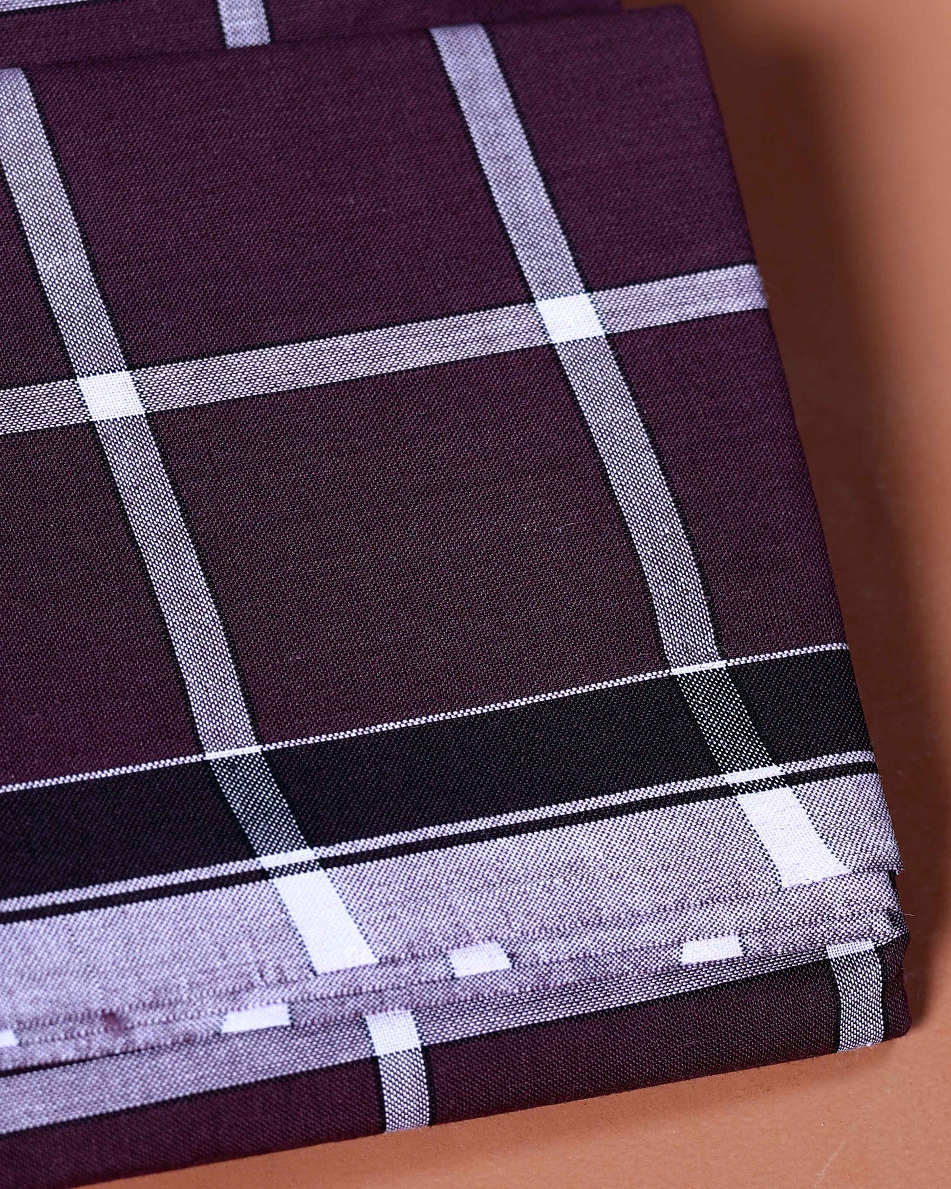 Kibs Brand Men's Premium Cotton Checked  Lungi Stitched -  Purple