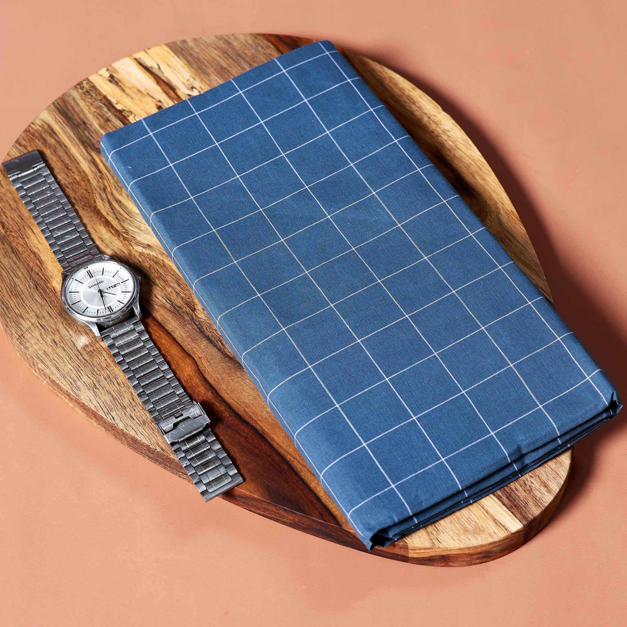 Kibs Brand Men's Premium Cotton Checked Lungi Stitched - Teal