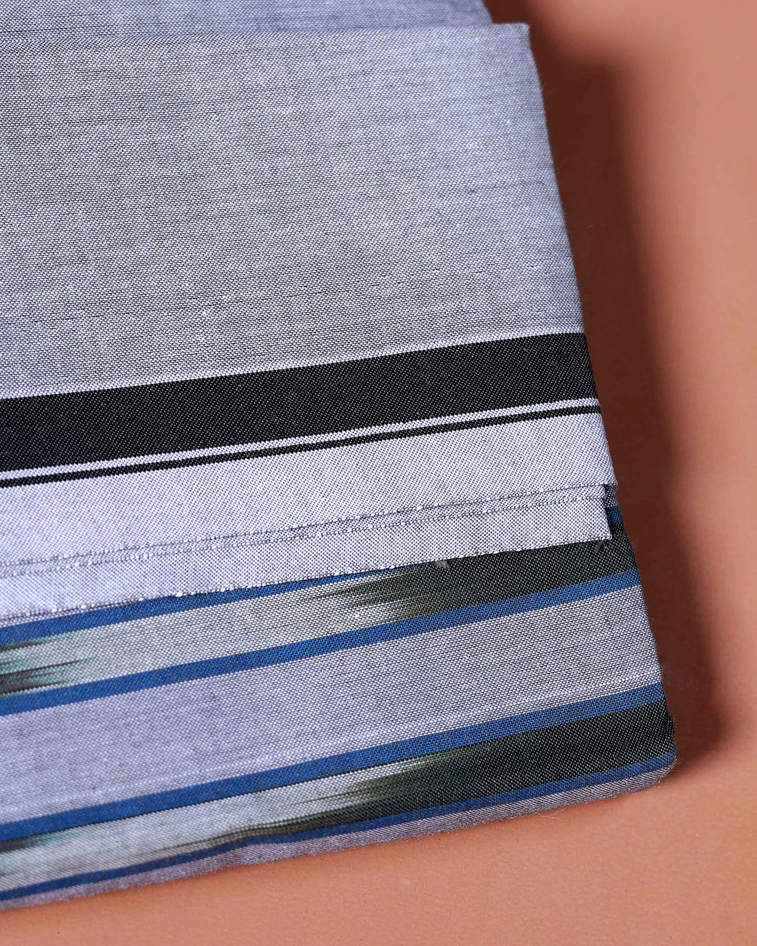 Kibs Brand Men's Premium Cotton Striped Lungi Stitched - Light Blue