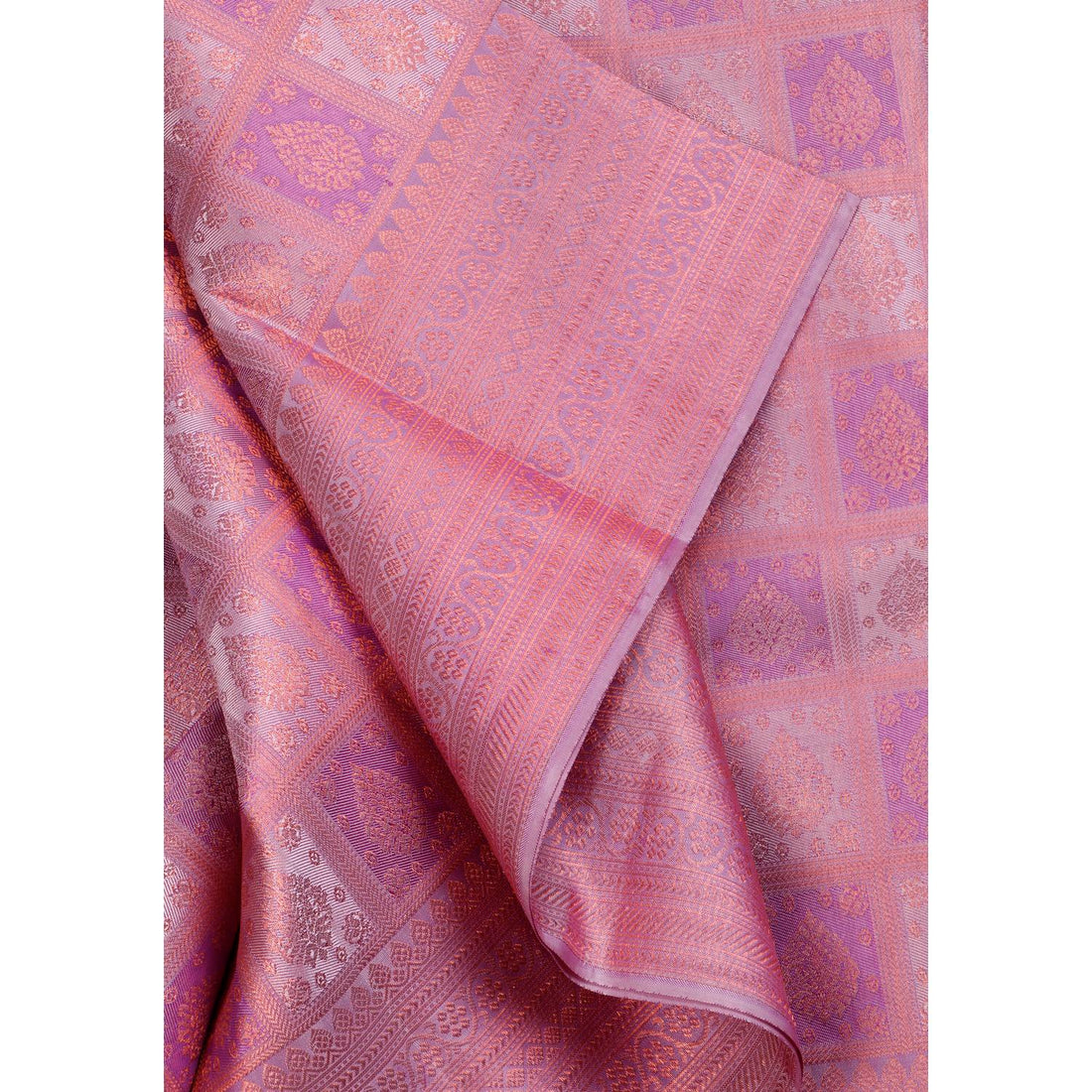 Lavender Colour Kanchipuram Pure Silk Saree