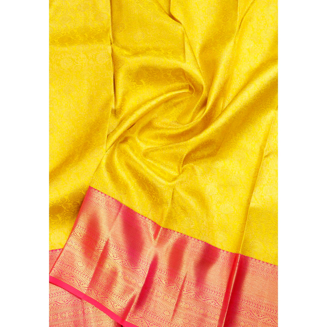 Lemon Yellow Colour Kanchipuram Pure Silk Saree