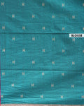 Lightweight Handloom Semi Silk Cotton Saree with Golden Zari Border and Small Motif Detailing  - Teal