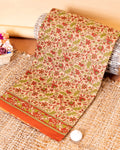 Lightweight Voile Cotton Saree with All-over Floral Print - Sandal 