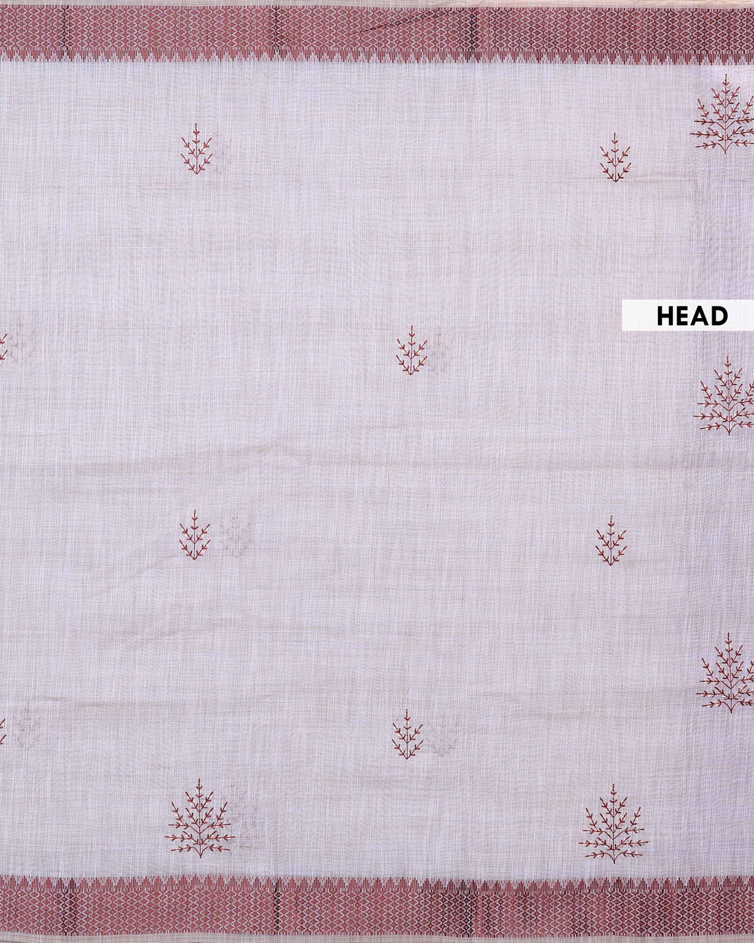 Traditional Linen Cotton Saree with Elegant Woven Border and Delicate Floral Embroidery - Ivory