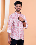 Men’s Linen Valley Casual Full Sleeve Abstract Print Shirt - Multi