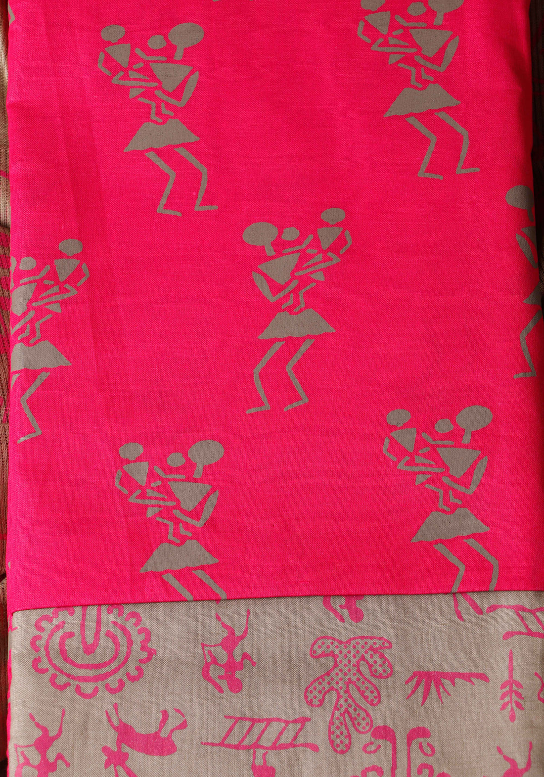 Pink Colour Unstitched Salwar Material