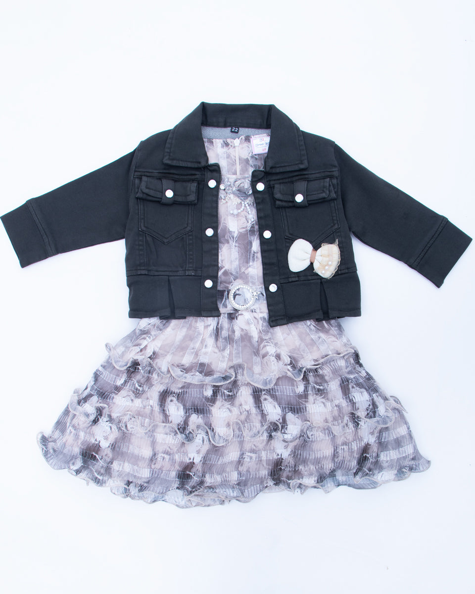Olive Green Colour Girls Western Wear Set
