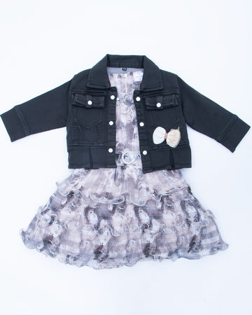 Olive Green Colour Girls Western Wear Set