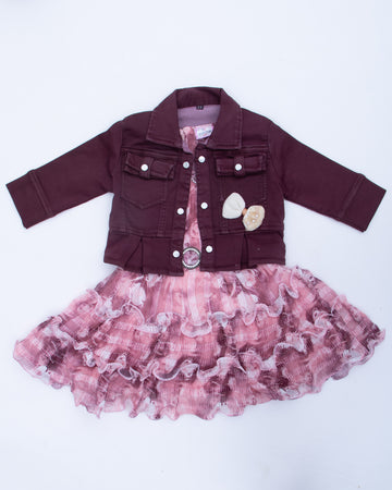 Maroon Colour Girls Western Wear Set