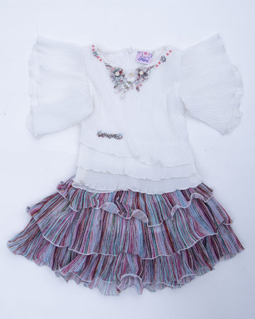 Multi Colour Girls Western Wear Set
