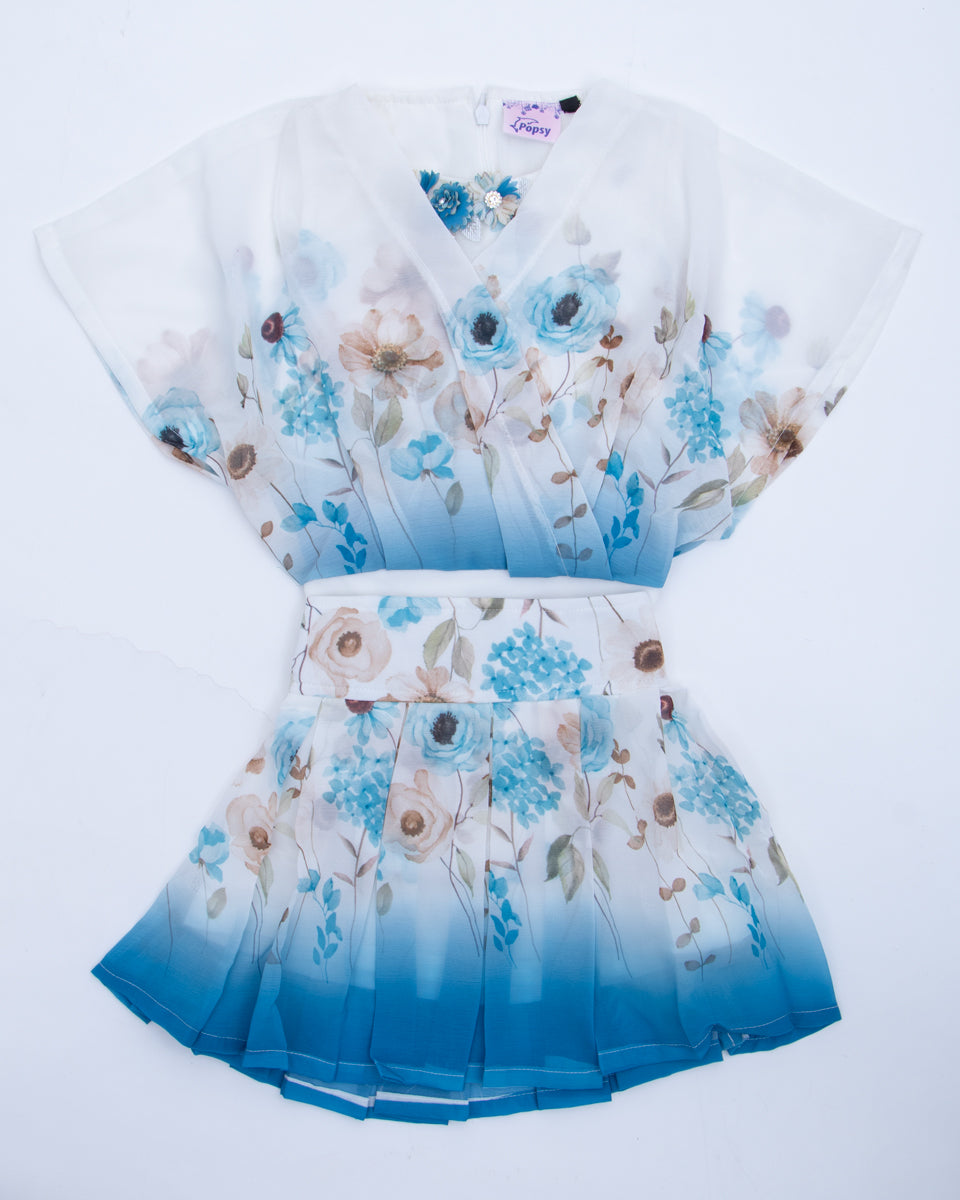 Royal Blue Colour Girls Western Wear Set