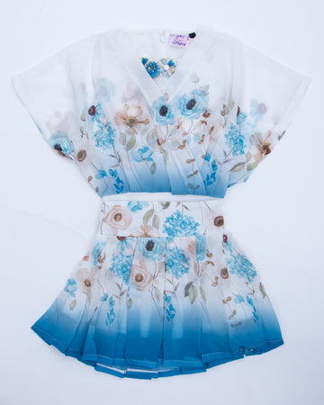 Royal Blue Colour Girls Western Wear Set