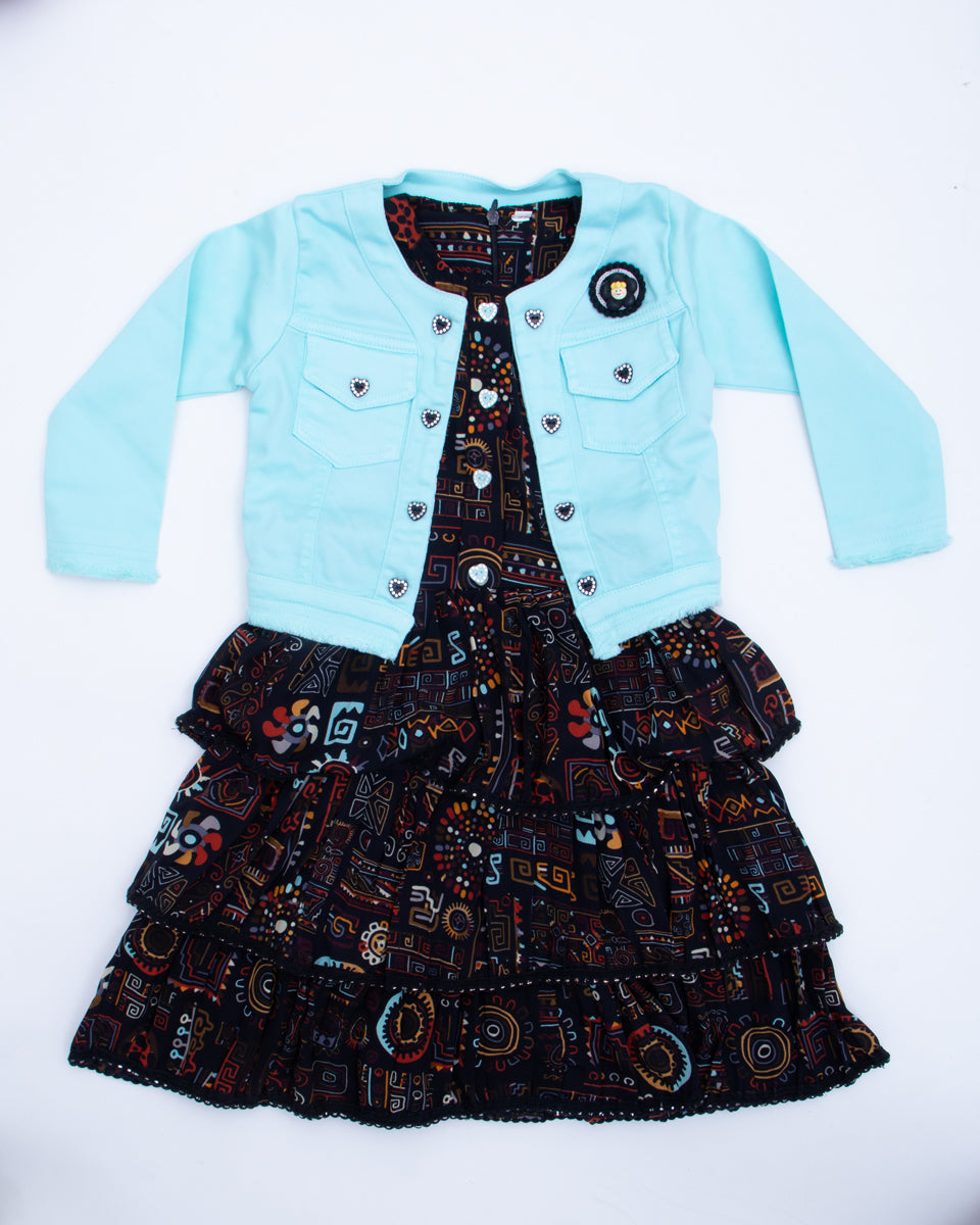 Black Colour Girls Western Wear Set