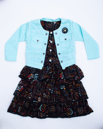 Black Colour Girls Western Wear Set