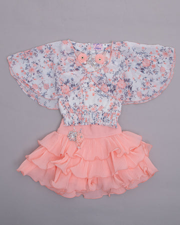 Peach Colour Girls Western Wear Set