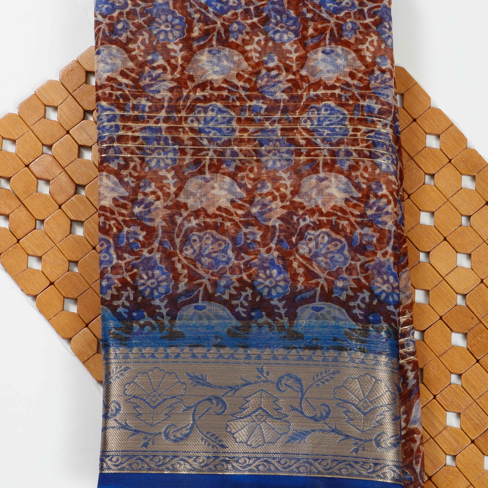 Dark BlueColor Raw Silk Saree - RS05