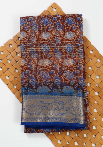 Dark BlueColor Raw Silk Saree - RS05