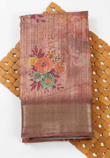 Light Brown Color Raw Silk Saree - RS21