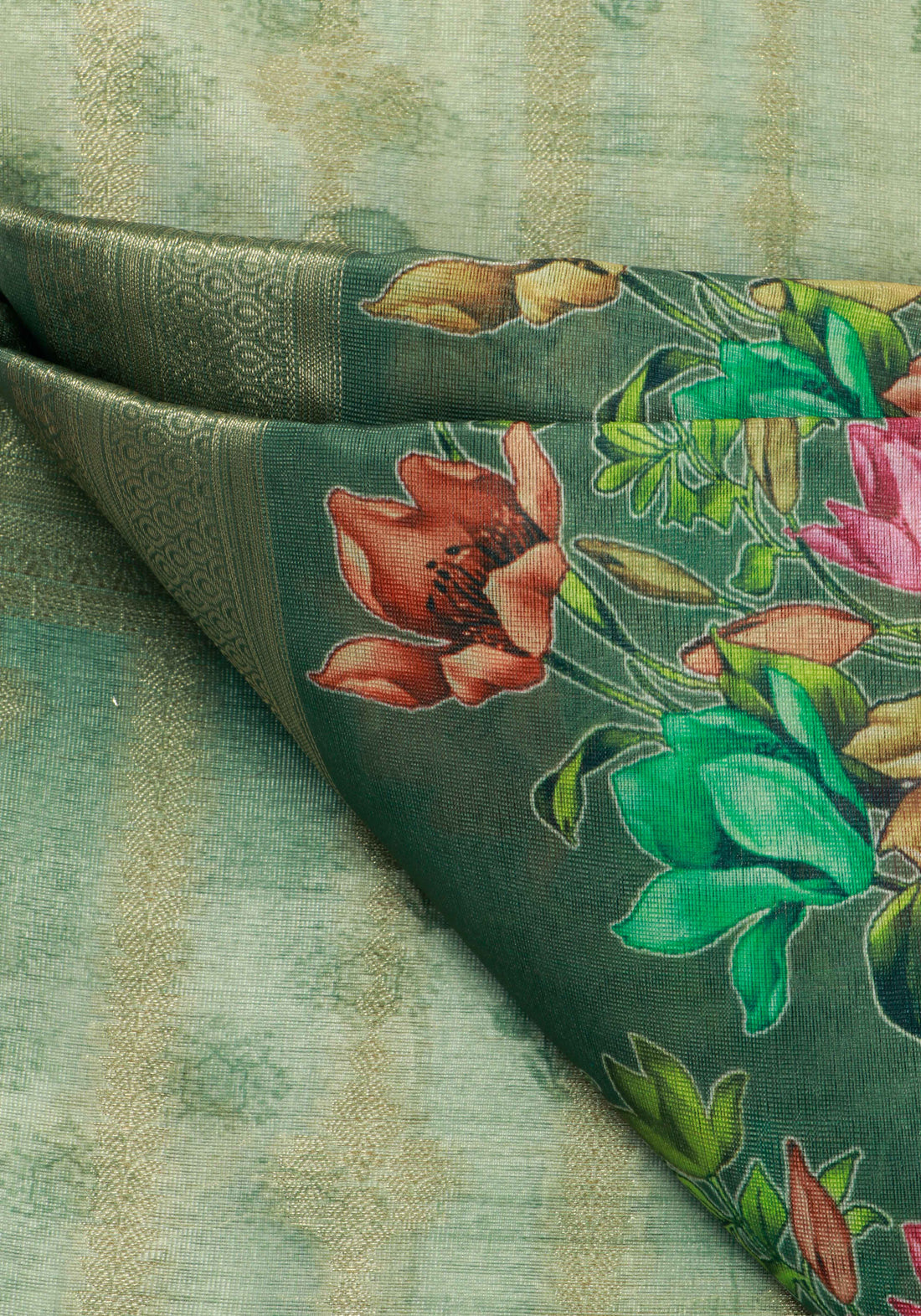 Light Green Color Raw Silk Saree - RS23