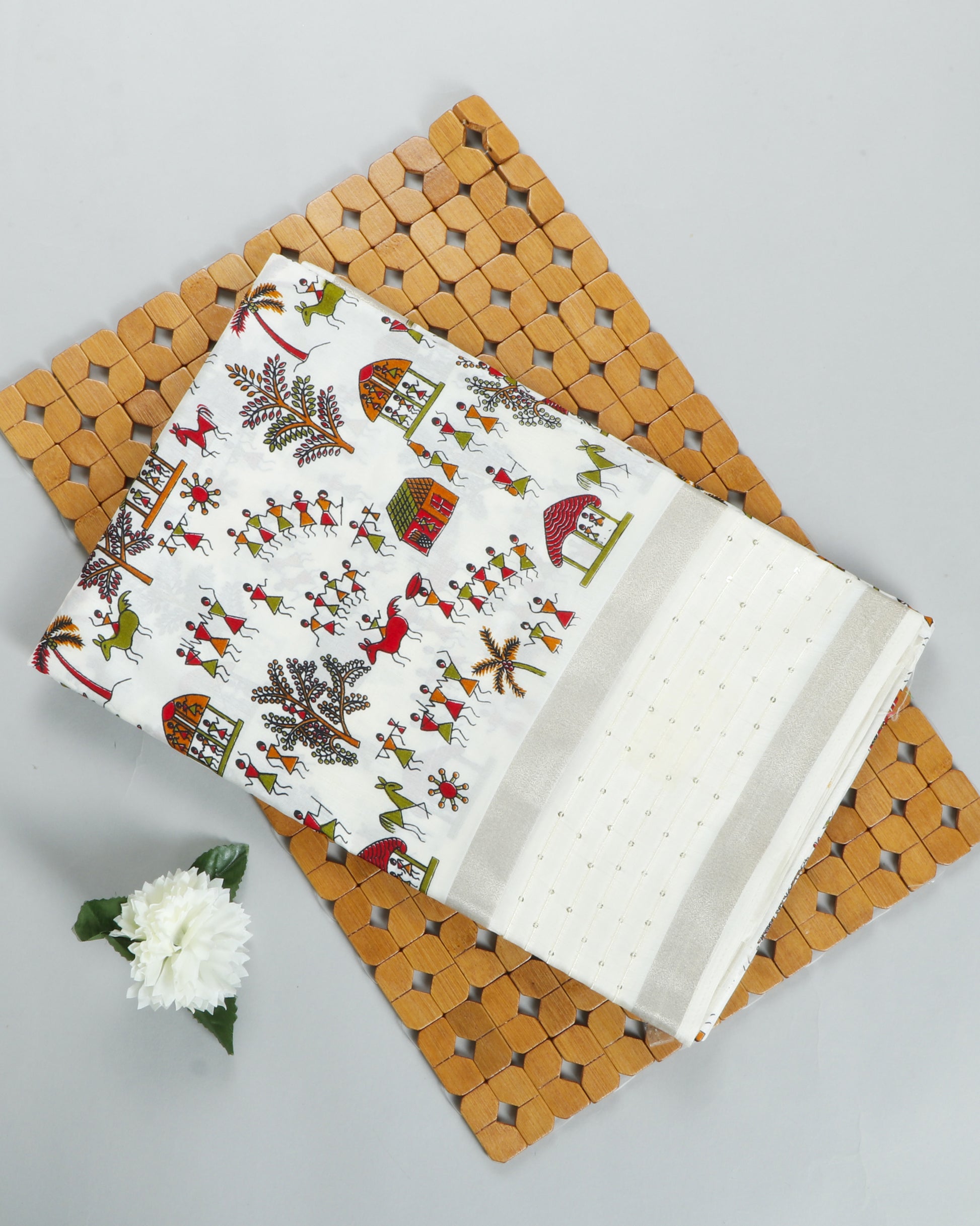 White Color Dola Saree 