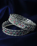Set Of 2 Silver Plated Bangles