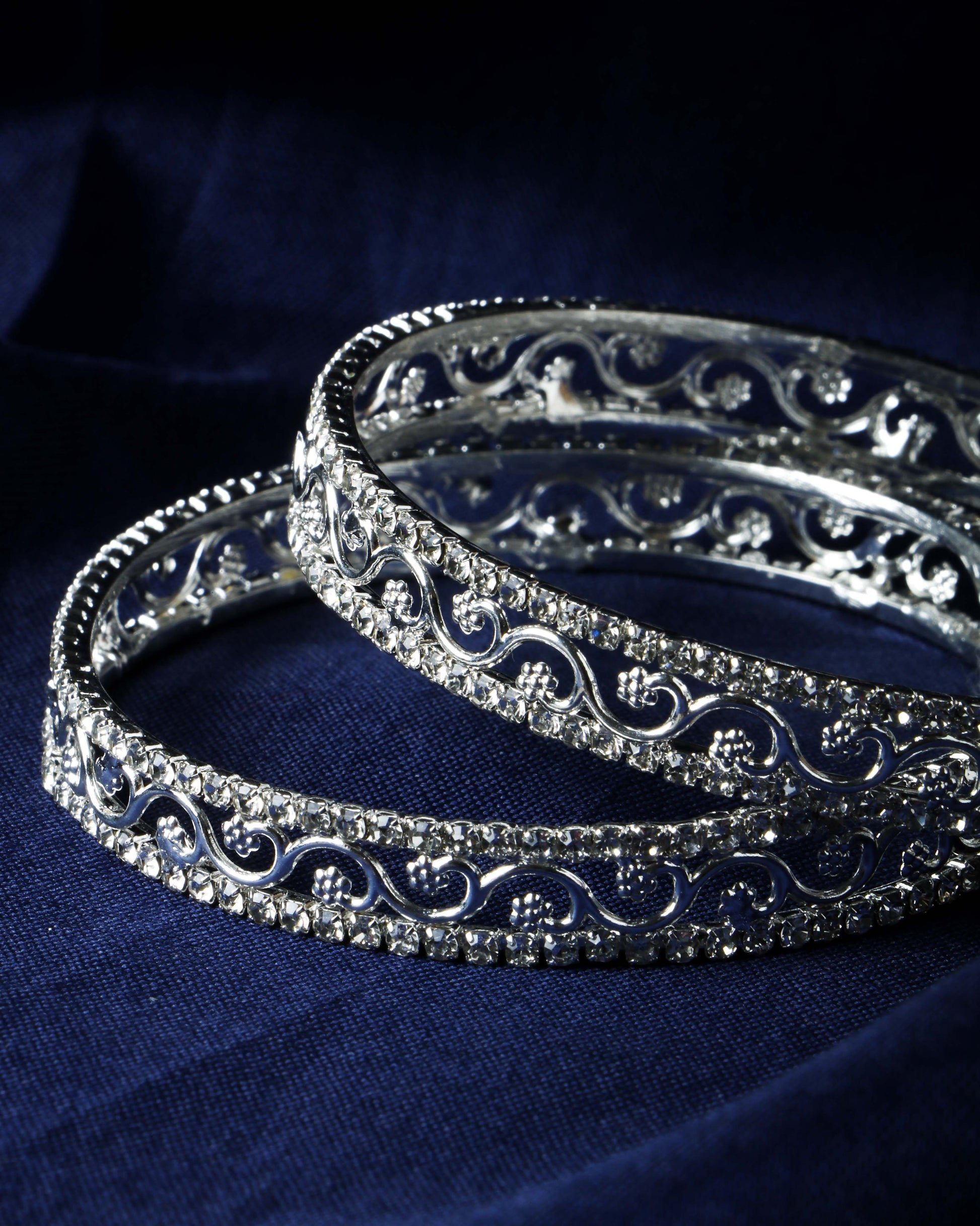 Buy Set Of 2 Silver Plated Bangles Online