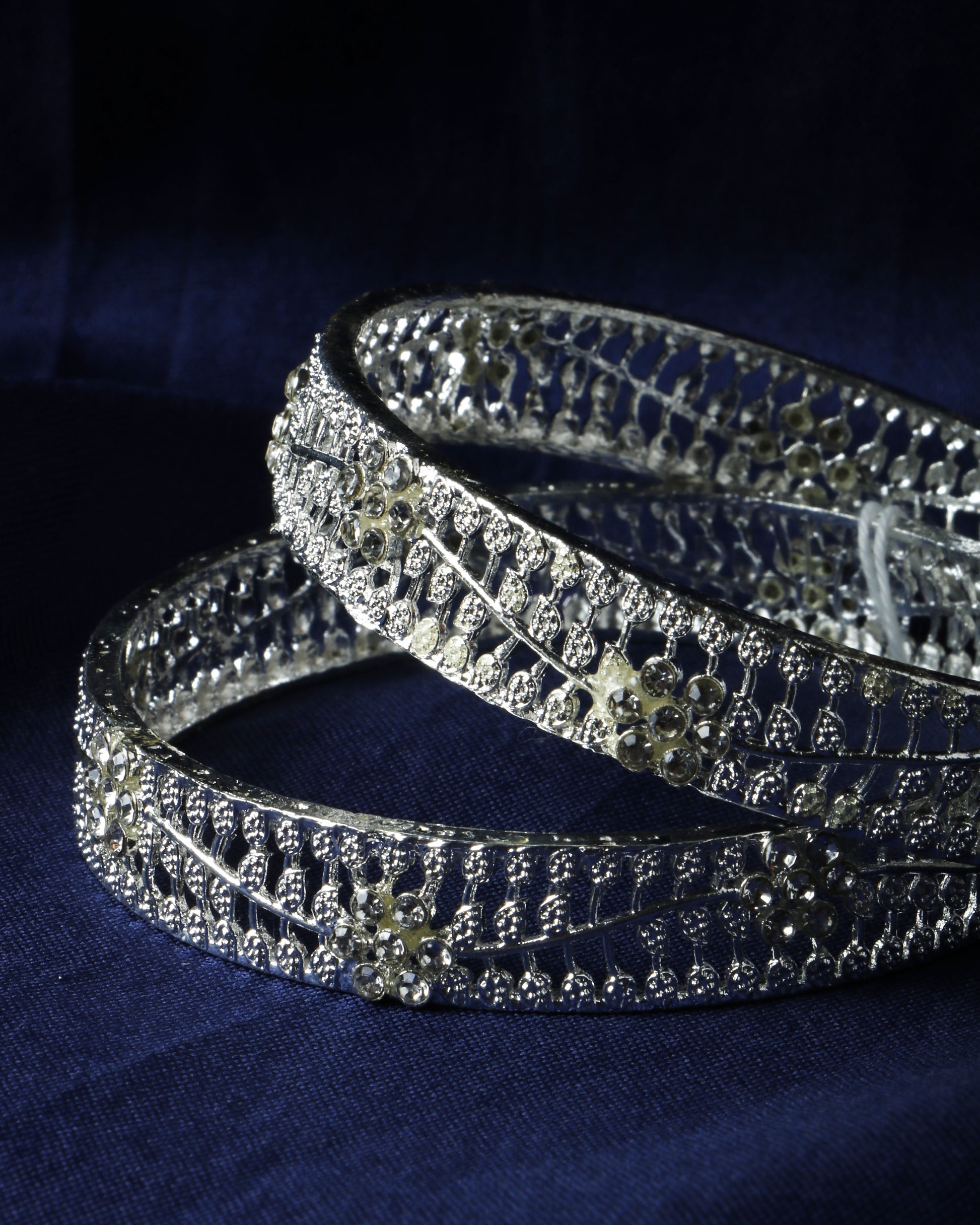 Buy Set Of 2 Silver Plated Bangles Online
