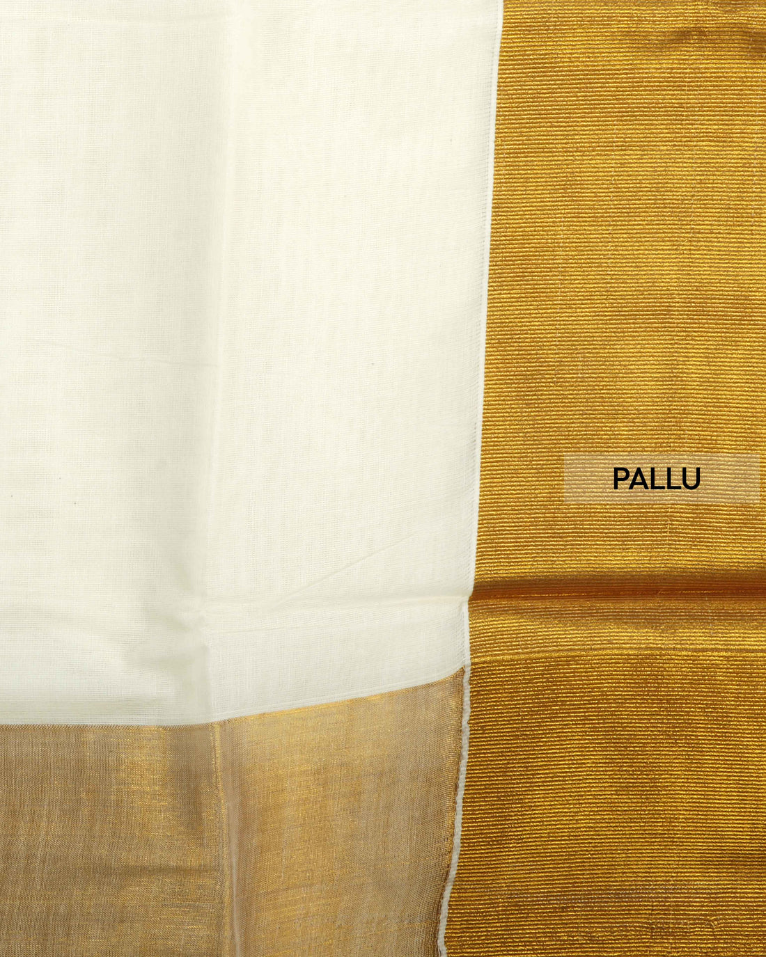 White Colour Gold Zari Kerala Saree