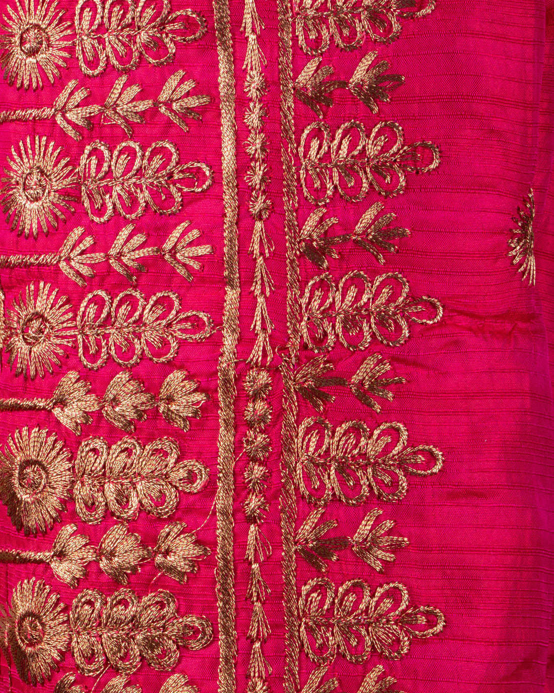 Embroidered Unstitched Blouse Material with Gold Zari Work - Pink