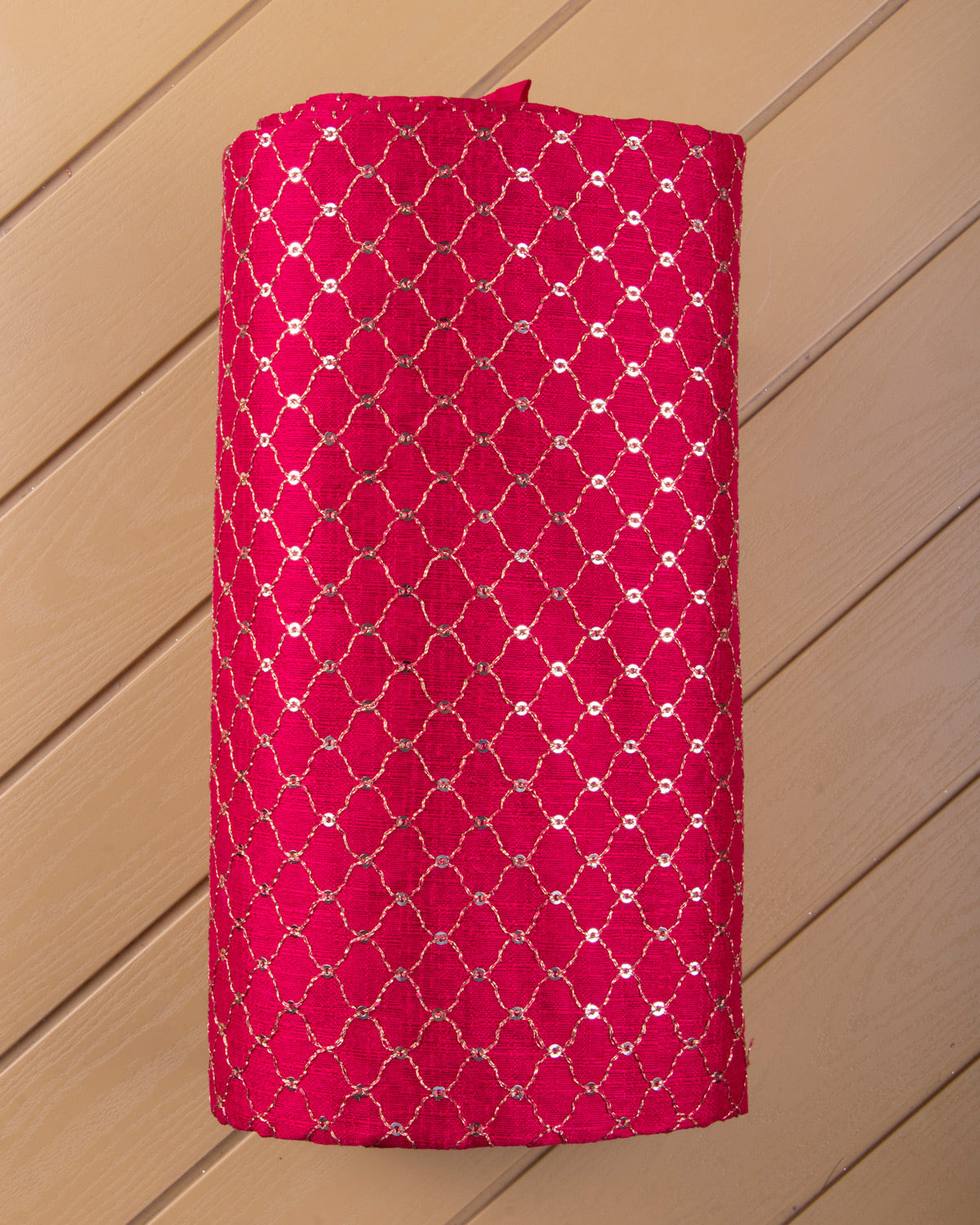 Pink Embroidered Unstitched Blouse Material